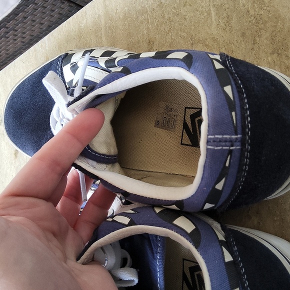 Vans Sneakers Checkboard Flame Blue & White design Size Men 8.5 Size Women 10 - Picture 5 of 14